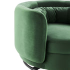 Modway Relish Performance Velvet Swivel Chair - Black Emerald-Spring Support System