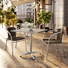 Flash Furniture 31.5'' Square Aluminum Indoor/Outdoor Table, 2 Rattan Chairs (TLH32SQ020CHR2)-Designed for commercial use