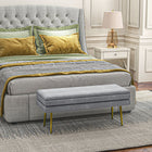 HOMCOM Upholstered Storage Bench for End of Bed - Dark Grey-Can be used as an end of bed bench, window bench, or entryway bench  