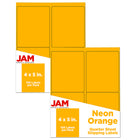 JAM Paper Mailing Address Labels, 4 x 5, Neon Orange, 2 sets of 120 (354329159g)-Neon Orange Labels