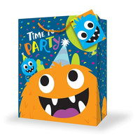 Millbrook Studios Juvenile Birthday Gift Bags - Medium - Monster - 12 Pack (47541)-9" x 4" x 7"