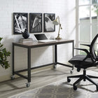 Modway Vivify 47" Computer Office Desk - Grey Walnut-Walnut Grained Veneer Surface
