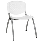 Flash Furniture HERCULES Series Plastic Stack Chair with Titanium Frame - White-880 lb. Weight Capacity