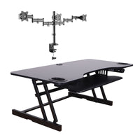 Rocelco 45" Adjustable Desk Riser with Triple Monitor Mount-ADR45 has enhanced Vertical Range (EVR)