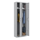 Ceha RH Series 1-Tier Locker with Louver Vents and Recessed handle - Bank of 2 - Light Grey-Convenient name plate holder on door