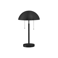 Monarch Specialties 20" H Contemporary Table Lamp - Black Metal-Modernize your interior decor with this retro-inspired 20"h black metal table lamp with a round base and a retro-inspired, mushroom dome shade, perfect for accentuating an end or side table, nightstand or console table