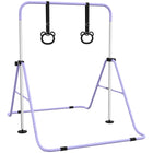 Qaba Kids Foldable Horizontal Gymnastics Bar - Purple-Stable triangular structure reduces risk of tipping during use 