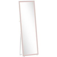 HOMCOM Full Length Mirror - 21" W x 64" H - Pink-Full length mirror provides a full 64" x 21" (162.5 x 53.3 cm) head-to-toe view 