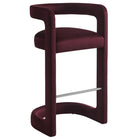 Modway Winslow Performance Velvet Bar Stool - Mulberry-Barrel Back Design
