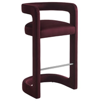 Modway Winslow Performance Velvet Bar Stool - Mulberry-Barrel Back Design