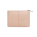 Ashlin Designer Emerson Natural Milled Cowhide Large Leather Pouch for 11" iPad/MacBook - Rose Gold-Comes with a YKK metal zipper enclosure with a leather puller