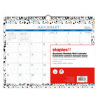 Staples 2026-2027 Cats Monthly Wall Calendar - 8-1/2" H x 11" W - Bilingual-Repeat cat pattern borders each page