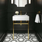 Modway Redeem 24" Wall-Mount Gold Stainless Steel Bathroom Vanity - Gold/White-Brushed Gold Stainless Steel Frame
