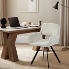 Homy Casa Swivel Office Reception Chairs - Beige Fabric - 2 Pack-Durable and breathable fabric upholstery ensures year-round comfort.