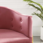 Modway Savour Tufted Performance Velvet Accent Dining Armchair - Dusty Rose-Dense Foam Padding