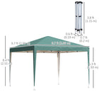 Outsunny 10 ft W x 10 ft L Folding Pop Up Tent Canopy Outdoor Gazebo - Dark Green-Suitable for family gatherings, barbecues or other outdoor activities