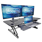Rocelco 45" Adjustable Desk Riser with Anti Fatigue Mat-ADR45 provides an adjustable height from 4.7" to 17.5"
