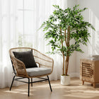 HOMCOM 5' Artificial Banyan Tree - Green - 2 Pack-Colour: Green, White 