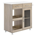 Modway Culinary Kitchen Cart With Towel Bar - Oak White-Modern Kitchen Cart