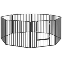 PawHut 8-Panel Heavy Duty Dog Playpen for Small & Medium Dogs-Eight steel panels quickly reshape as rectangles, squares or other shapes