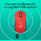 Logitech Signature M550 L Wireless Optical Mouse for Large Sized Hands - Classic Red-Less noise, more focus: Whether working at the office or at home, Logitech Signature M550 is a quiet mouse, allowing you to enjoy 90 percent less click noise with SilentTouch technology
