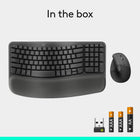 Logitech Wave Keys and Lift Vertical Ergonomic Wireless Keyboard and Mouse Combo - Graphite-Plastic parts in Wave Keys and Lift (graphite) include certified post-consumer recycled plastic (Keyboard: 61%, Mouse: 70%