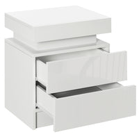 HOMCOM Nightstand with 2 Drawers- White-Work well as a bed side table, sofa side table, or small organiser for small rooms 