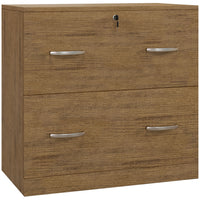 Vinsetto 2-Drawer Lateral Filing Cabinet with Lock - Light Brown-2-drawer file cabinet accommodates hanging letter size files