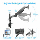 ShoppingAll SA-GA12 Adjustable Single Gas Spring Monitor Mount Desk Stand for 15"-32" Monitor - Black-5