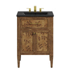 Modway Elysian 24" Wood Bathroom Vanity - Black/Brown-Assembly Required