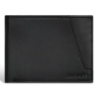 Champs Iconic Leather Top Wing Wallet - Black/Black-Leather Top wing wallet in gift box