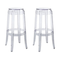 Modway Casper Bar Stool - Clear - Set of 2-Transparent Polycarbonate Construction