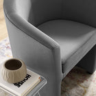 Modway Divulge Performance Velvet Arm Chair and Ottoman Set - Grey-Performance Velvet Upholstery