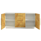 Modway Abel 59 Inch Burl Wood Sideboard Buffet TV Stand - White Bleached Burl-Particleboard and MDF