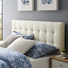 Modway Lily Upholstered Fabric Full Headboard - Ivory-Deep tufting with stylish trim