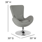 Flash Furniture Egg Series Side Reception Chair - Light Grey Fabric-CA117 Fire Retardant Foam