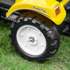 Aosom Kids Pedal Ride-On Excavator - Yellow-The arm can be lifted and lowered by rotating the handle 