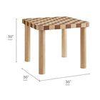 Modway Oscar 36" Square Checkered Dining Table - Oak and Walnut-Checkered Design