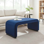 Modway Koda Performance Velvet Waterfall Ottoman - Black/Midnight Blue-Stain-Resistant Fabric