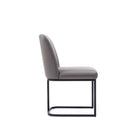 Manhattan Comfort Serena 23.62" Modern Faux Leather Upholstered Dining Chair - Grey-Weight Capacity: 300 lb. Seat Height: 18.7"