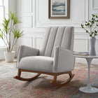 Modway Sway Performance Velvet Rocking Chair - Light Grey-Channel Tufting