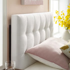 Modway Lily Biscuit Tufted Performance Velvet Twin Headboard - White-Velvet Polyester Upholstery