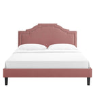 Modway Adelaide Performance Velvet King Platform Bed - Dusty Rose-Assembly Required