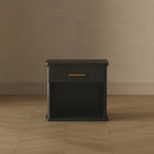 Manhattan Comfort Clifford Traditional 1-Drawer Nightstand - Black-30 Day Limited Manufacturer's Warranty