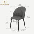 HOMCOM Dining Chairs with Metal Legs for Kitchen - Charcoal Grey - Set of 4-Four robust steel legs with anti-slip foot pads offer stability