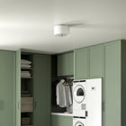 Hudson&Canal Ellis 12" Flush Mount with Fabric Shade - Brass/White-Rated for one 60W incandescent bulb - 9W LED bulb, 13W fluorescent (CFL) bulb, or 9W self-ballasted LED bulb, E26-base bulb, Bulb not included