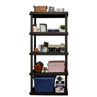 Oskar Large 5-Tier Interlocking Heavy Duty Shelving Unit - 18" x 36" x 74" - Black-Interlocking design lets you link multiple units