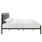 Modway Mia Fabric King Bed - Brown Grey-Assembly required