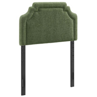 Modway Magnolia Upholstered Fabric Twin Size Headboard - Foliage-Woven Slub Weave Fabric Upholstery