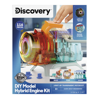 Discovery Solar Model Engine Kit-Assemble a detailed 3-cylinder hybrid engine model with moving pistons, rotating crankshaft, opening valves, and glowing electric motor effects for hands-on STEM learning